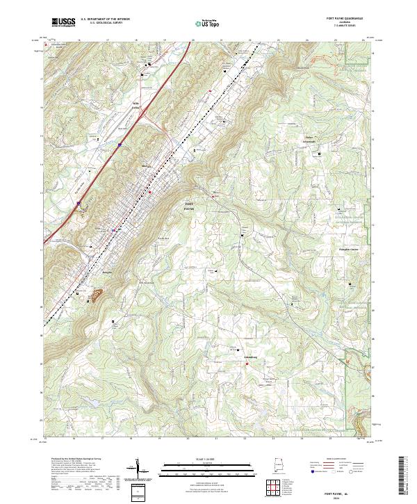 Fort Payne 2024 topographic map thumbnail