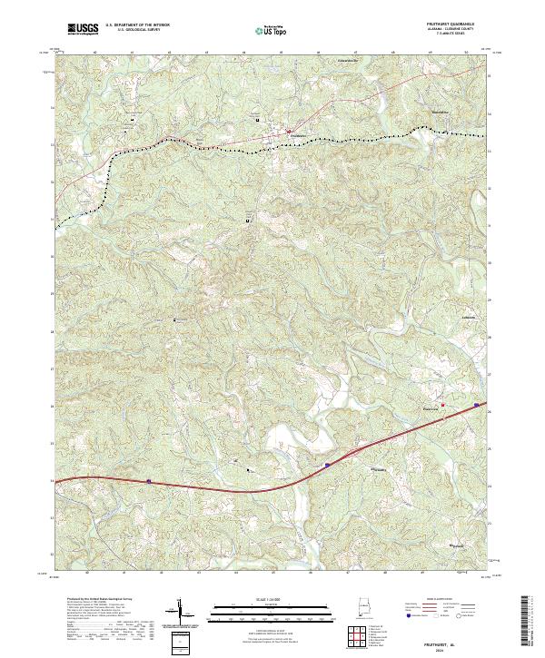Fruithurst topographic map thumbnail