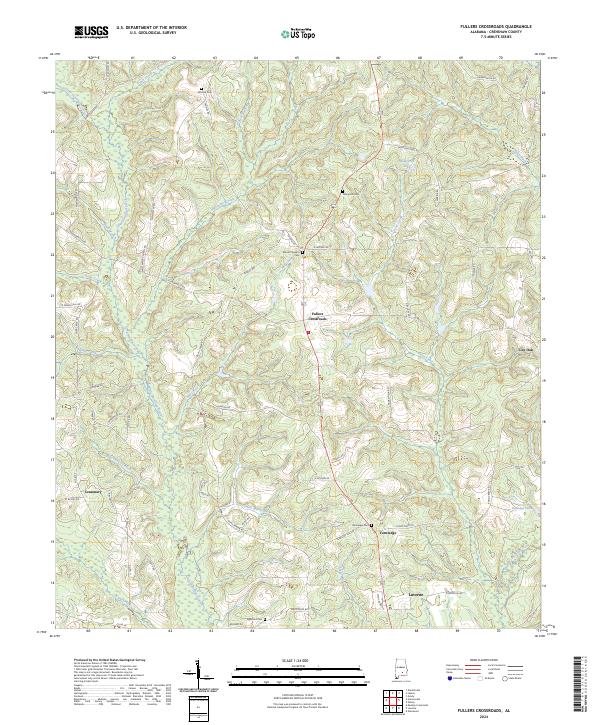 Fullers Crossroads topographic map thumbnail