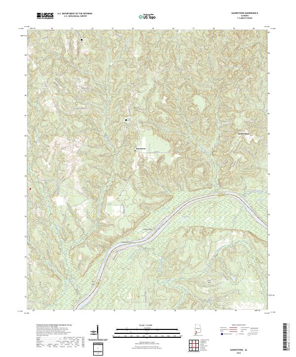 Gainestown topographic map thumbnail
