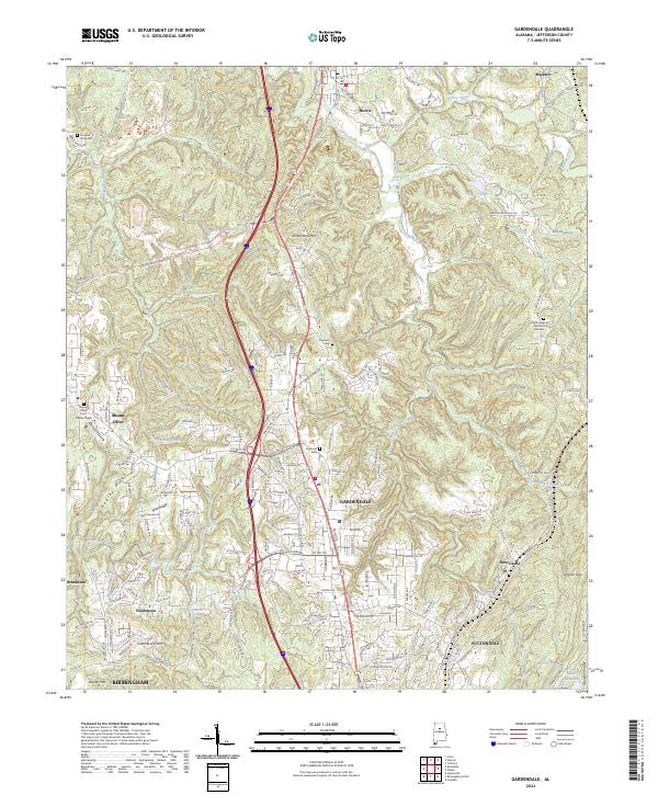 Gardendale 2024 topographic map thumbnail