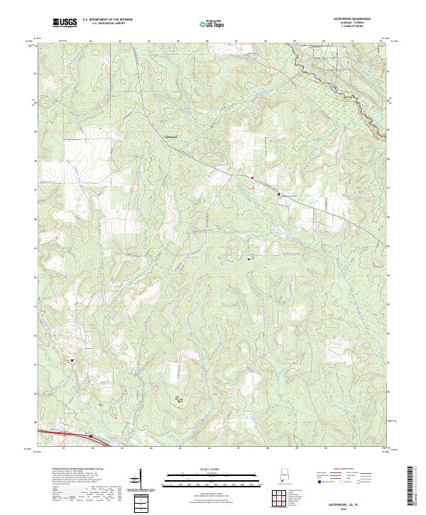 Gateswood topographic map thumbnail