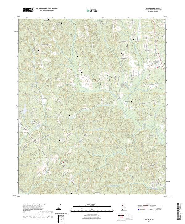Gin Creek topographic map thumbnail