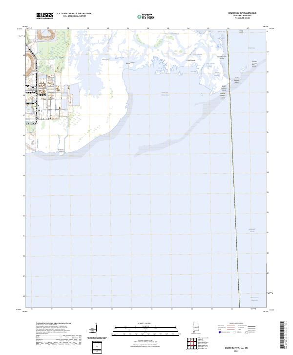 Grand Bay SW topographic map thumbnail