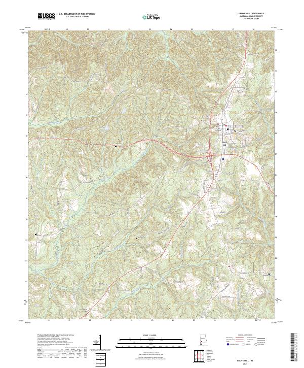 Grove Hill topographic map thumbnail