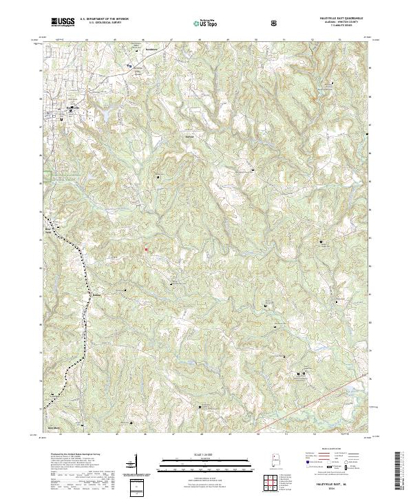 Haleyville East topographic map thumbnail