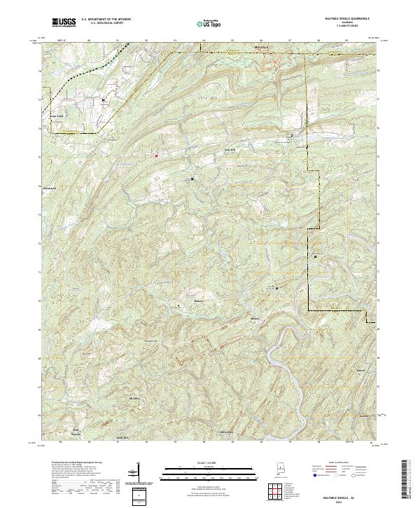 Halfmile Shoals topographic map thumbnail