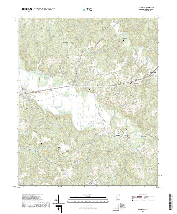 Halltown topographic map thumbnail