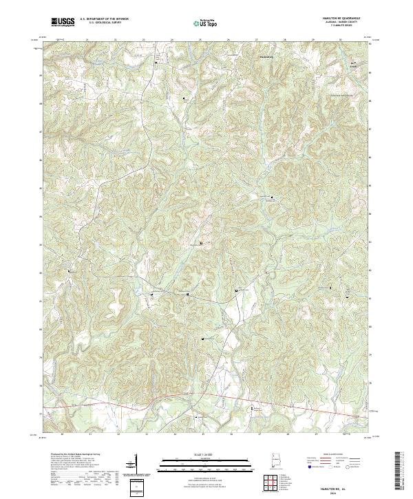 Hamilton NE topographic map thumbnail