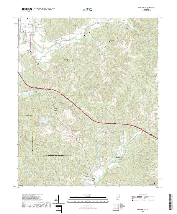 Hamilton SW topographic map thumbnail