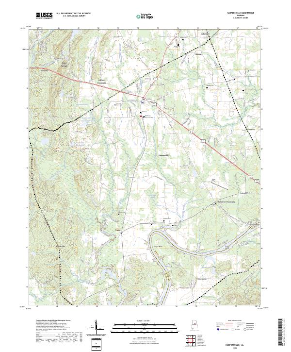Harpersville topographic map thumbnail