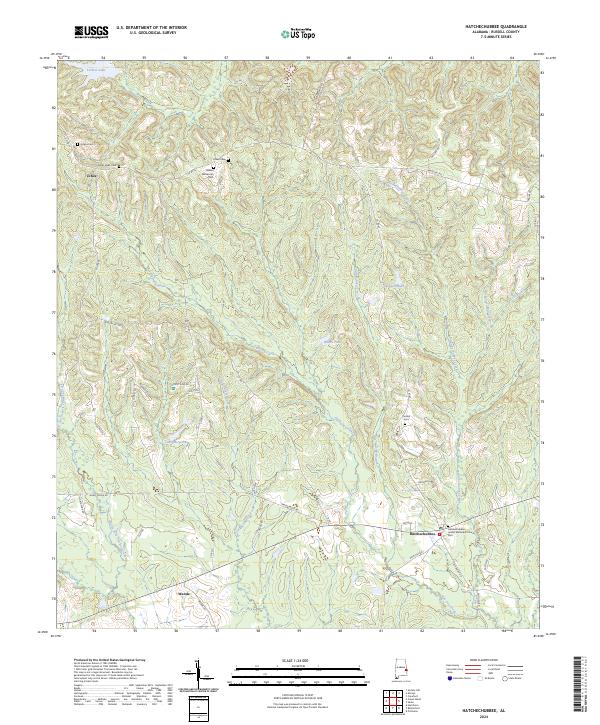 Hatchechubbee topographic map thumbnail