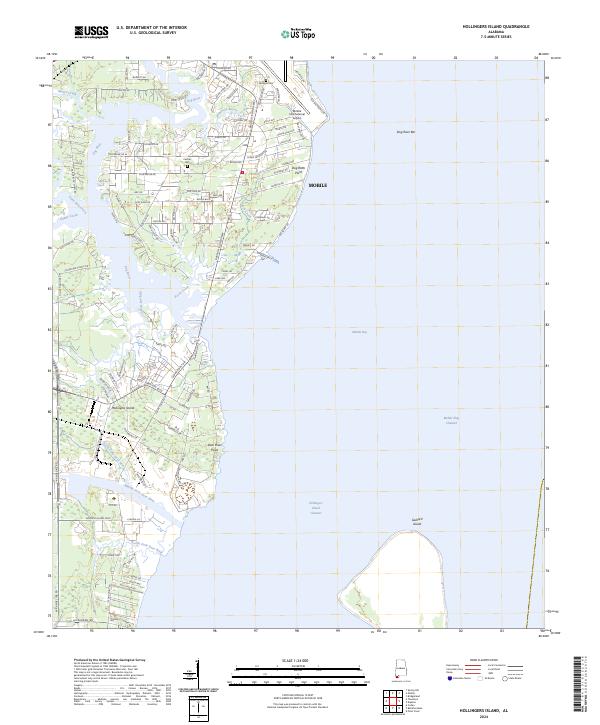 Hollingers Island topographic map thumbnail