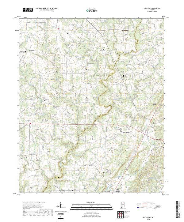 Holly Pond topographic map thumbnail
