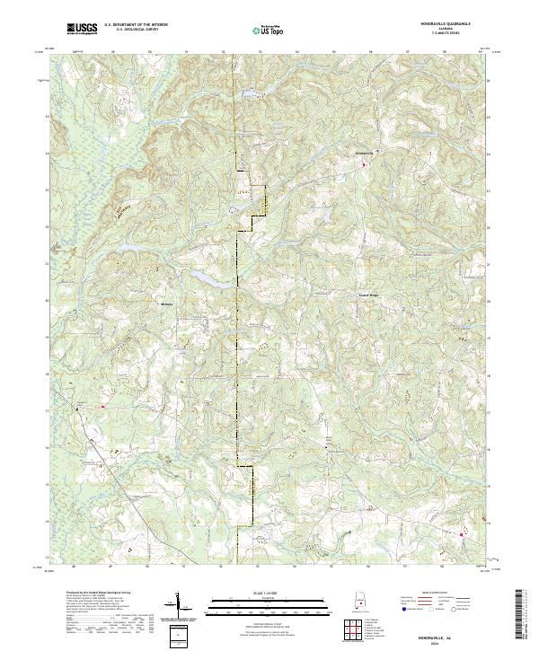 Honoraville topographic map thumbnail