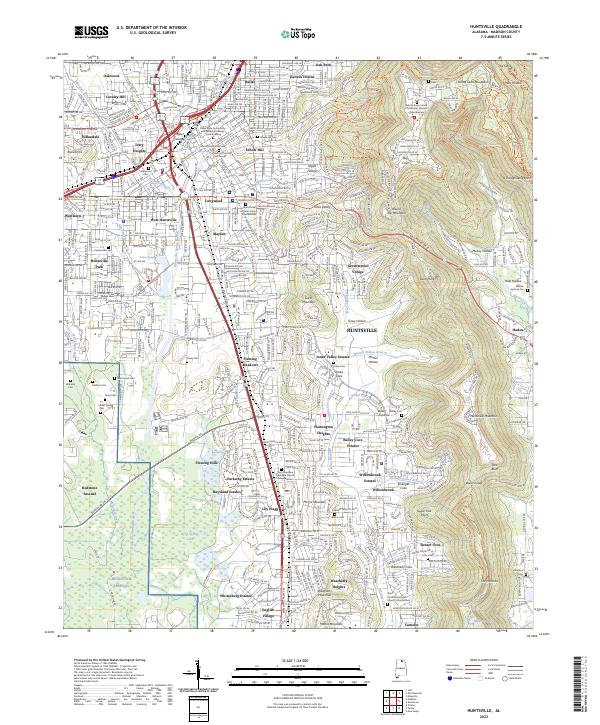 Huntsville 2023 topographic map thumbnail