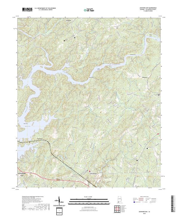 Jacksons Gap topographic map thumbnail