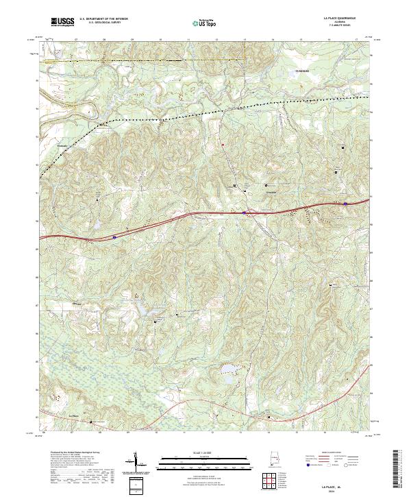 La Place topographic map thumbnail