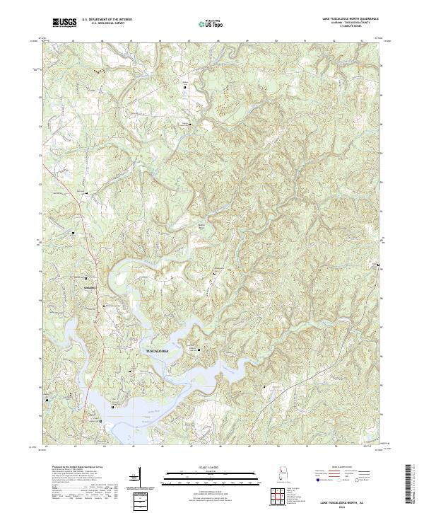 Lake Tuscaloosa North topographic map thumbnail