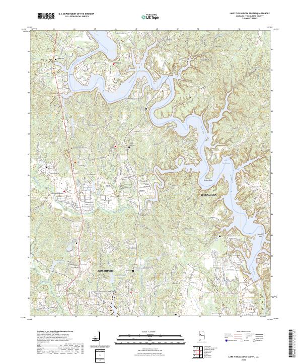 Lake Tuscaloosa South topographic map thumbnail