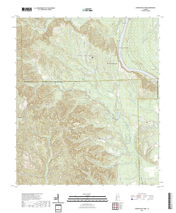 Lower Peach Tree topographic map thumbnail