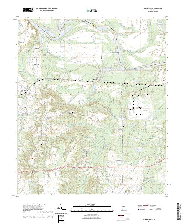 Lowndesboro topographic map thumbnail