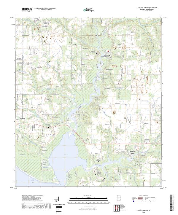 Magnolia Springs topographic map thumbnail