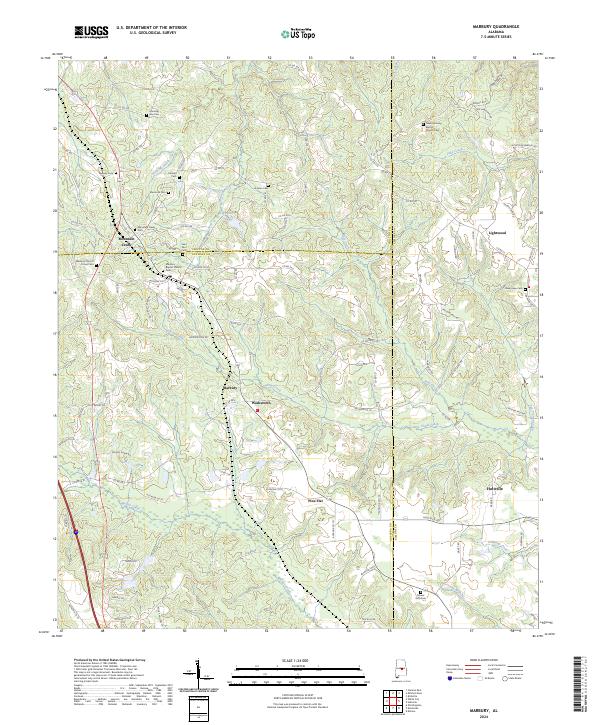 Marbury topographic map thumbnail