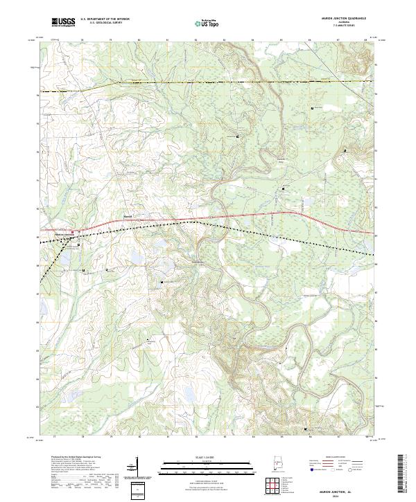 Marion Junction topographic map thumbnail