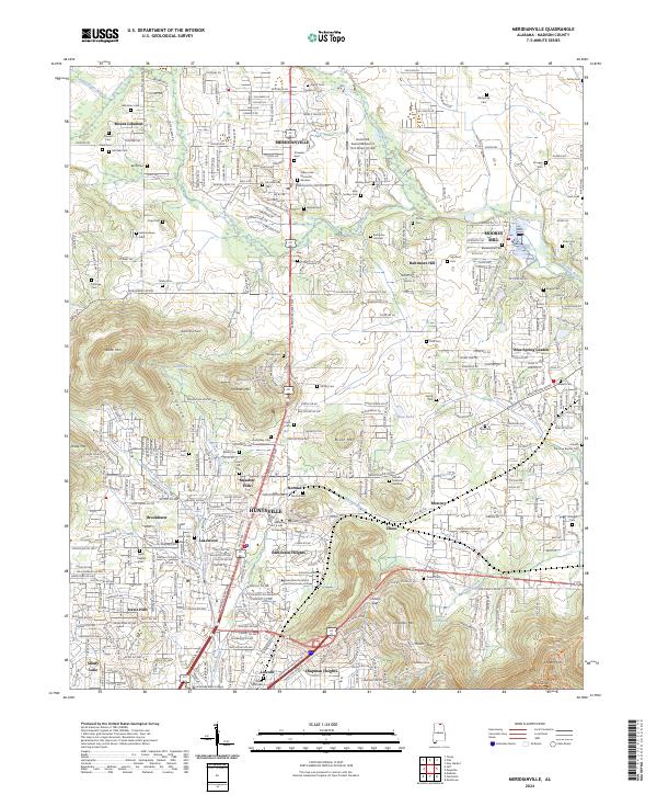 Meridianville topographic map thumbnail