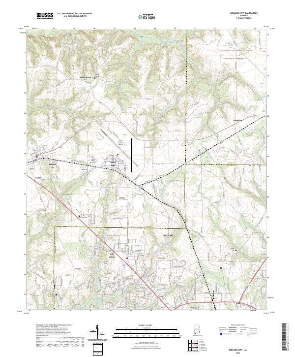 Midland City topographic map thumbnail