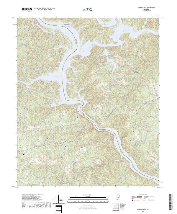 Mitchell Dam topographic map thumbnail