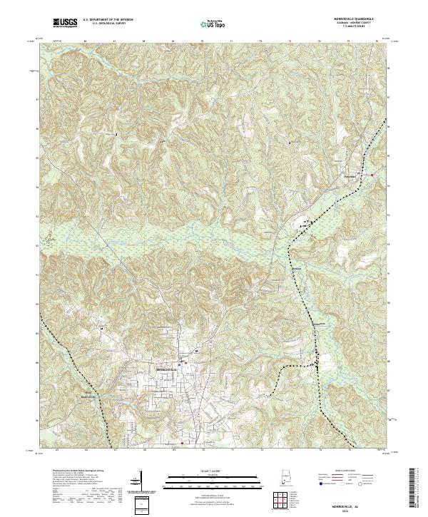 Monroeville topographic map thumbnail