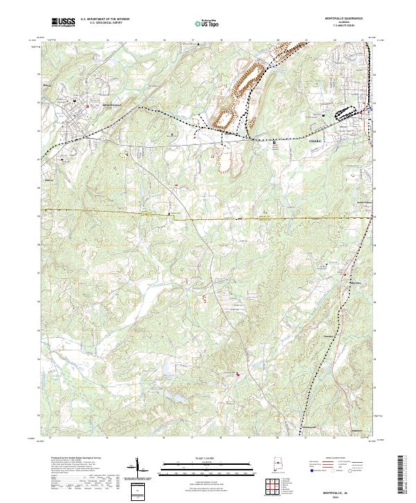 Montevallo topographic map thumbnail