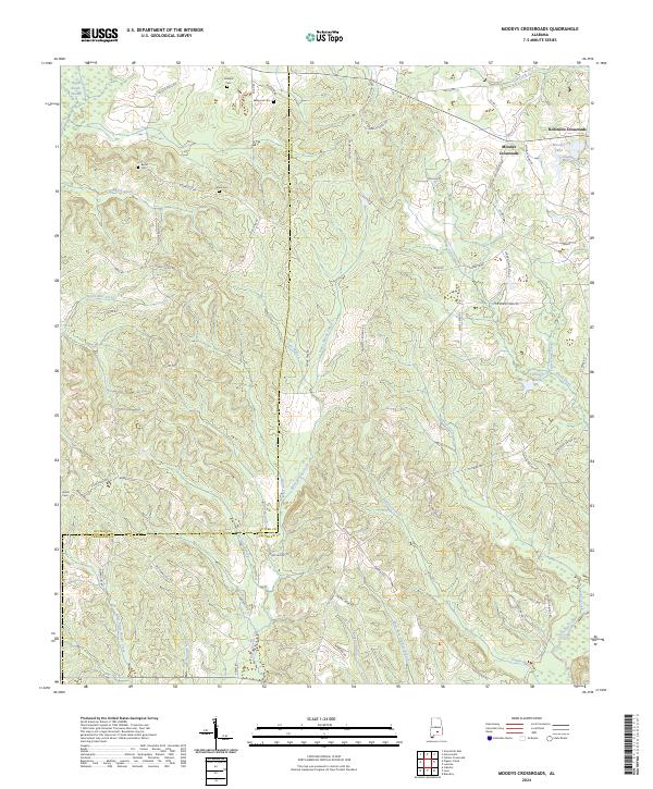 Moodys Crossroads topographic map thumbnail