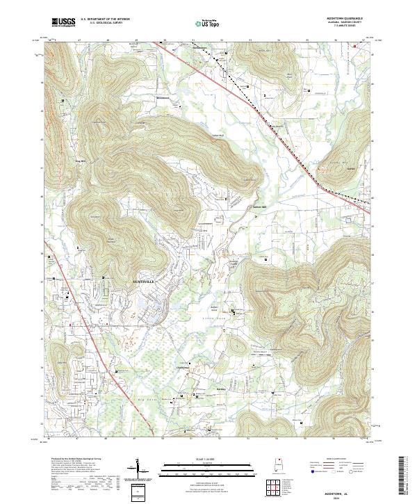 Moontown topographic map thumbnail