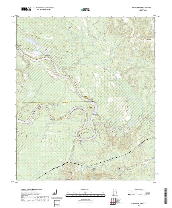Myrtlewood North topographic map thumbnail