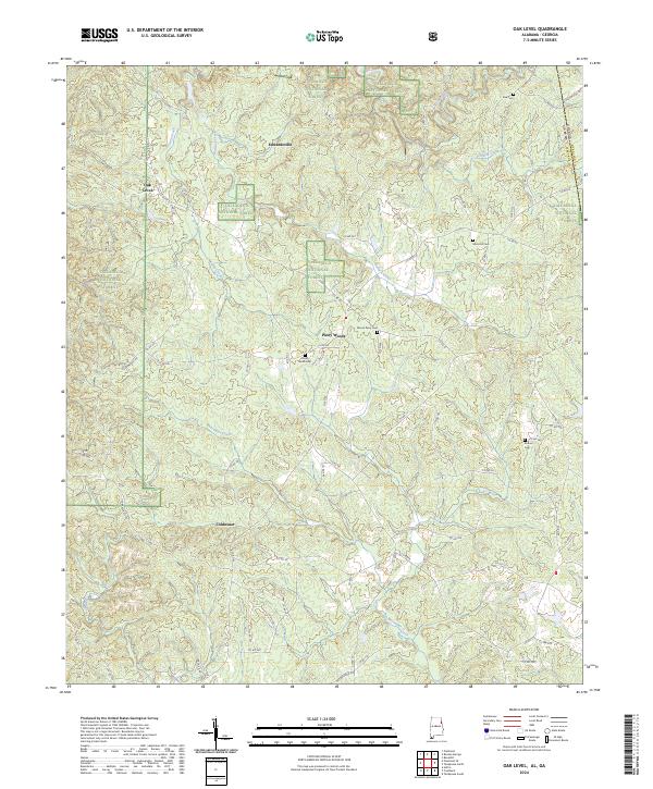 Oak Level topographic map thumbnail