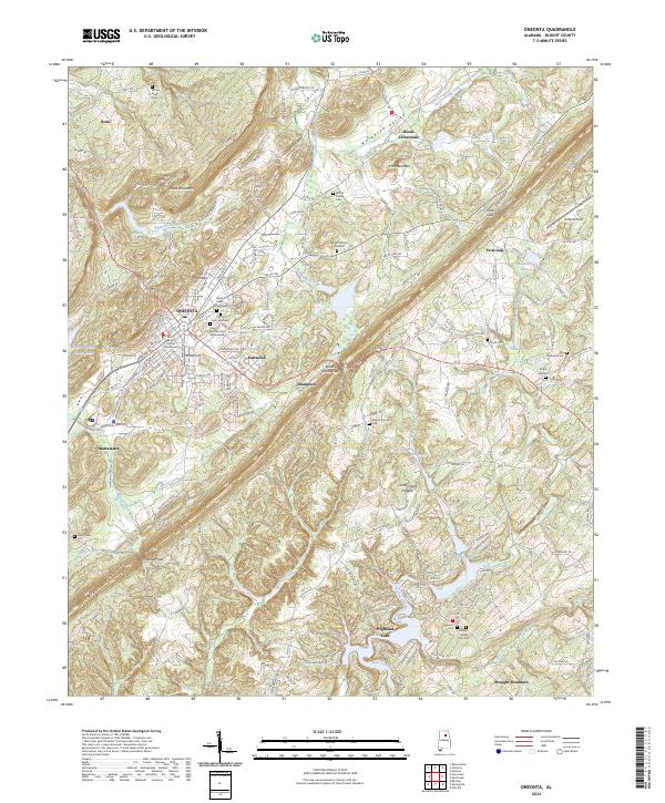 Oneonta 2024 topographic map thumbnail