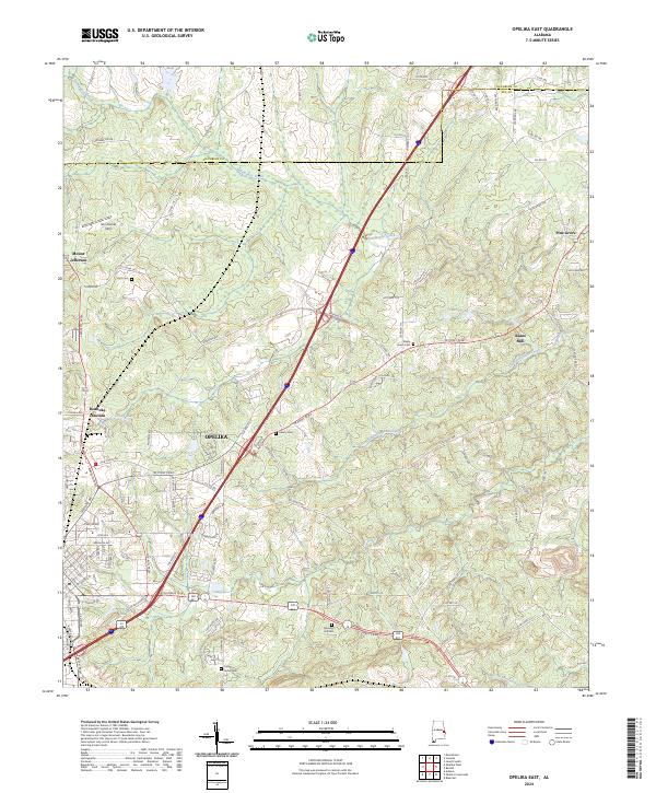Opelika East topographic map thumbnail