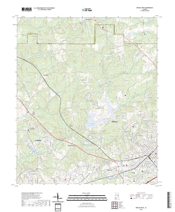 Opelika West topographic map thumbnail