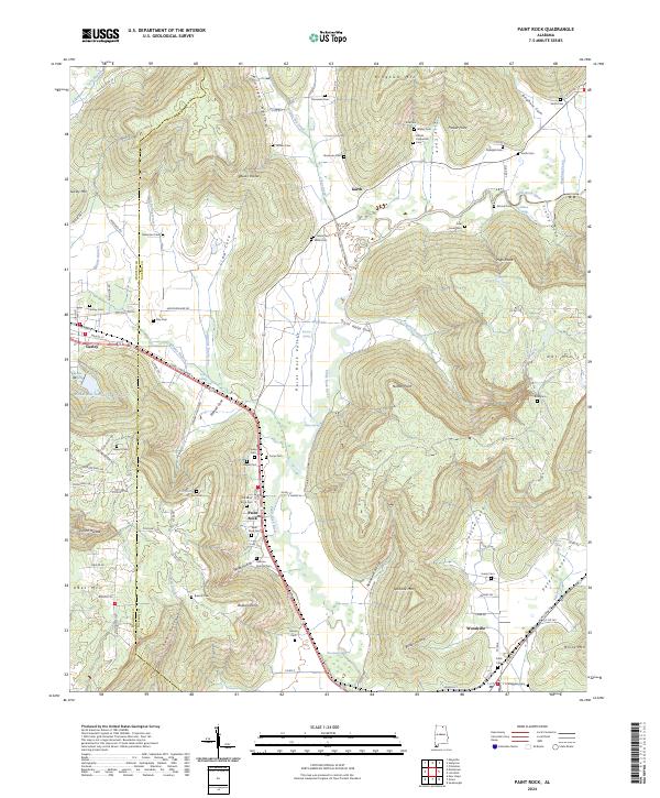 Paint Rock topographic map thumbnail