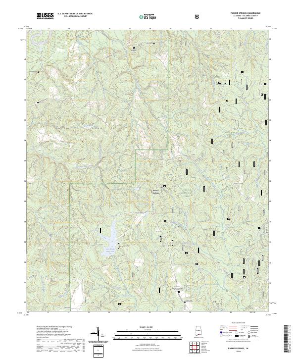 Parker Springs topographic map thumbnail