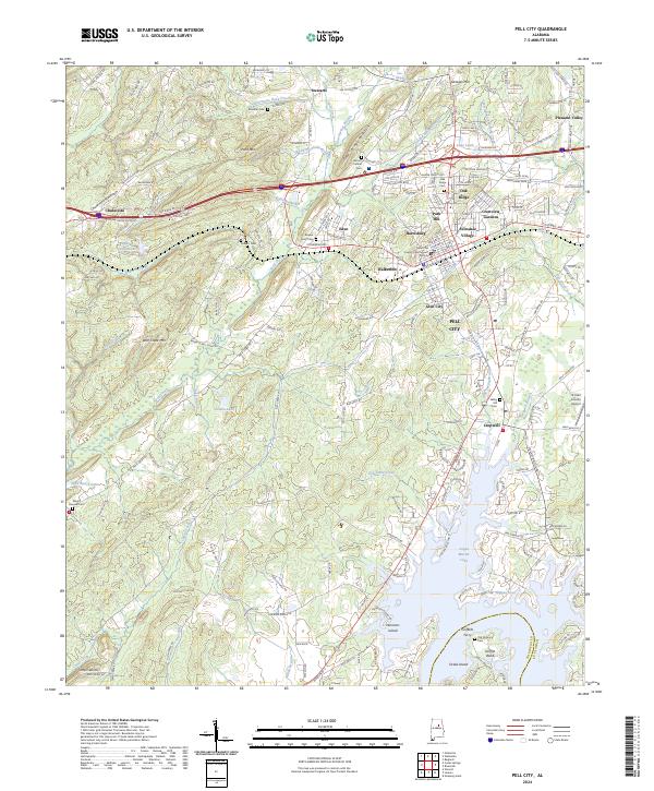 Pell City topographic map thumbnail