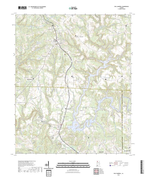 Phil Campbell topographic map thumbnail