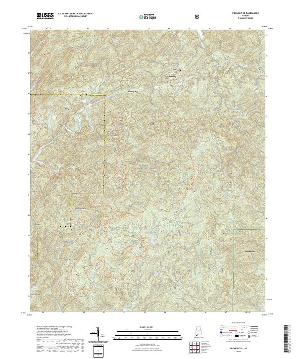 Piedmont SE topographic map thumbnail