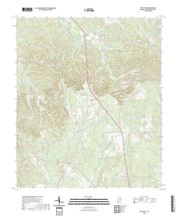 Pine Level topographic map thumbnail