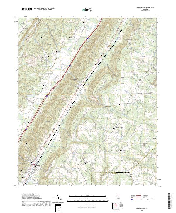 Portersville 2024 topographic map thumbnail