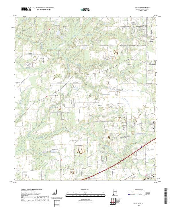 Saint Elmo topographic map thumbnail