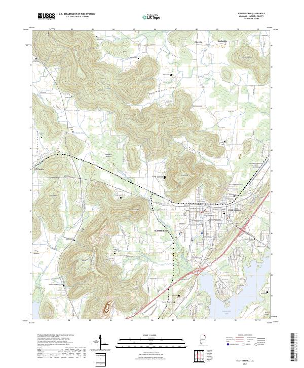 Scottsboro topographic map thumbnail